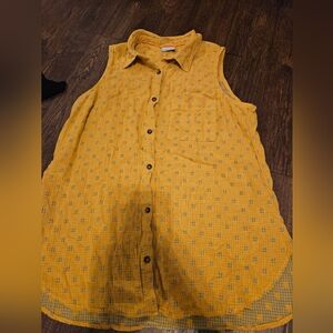 Columbia Yellow Sleeveless Polo Tank Top